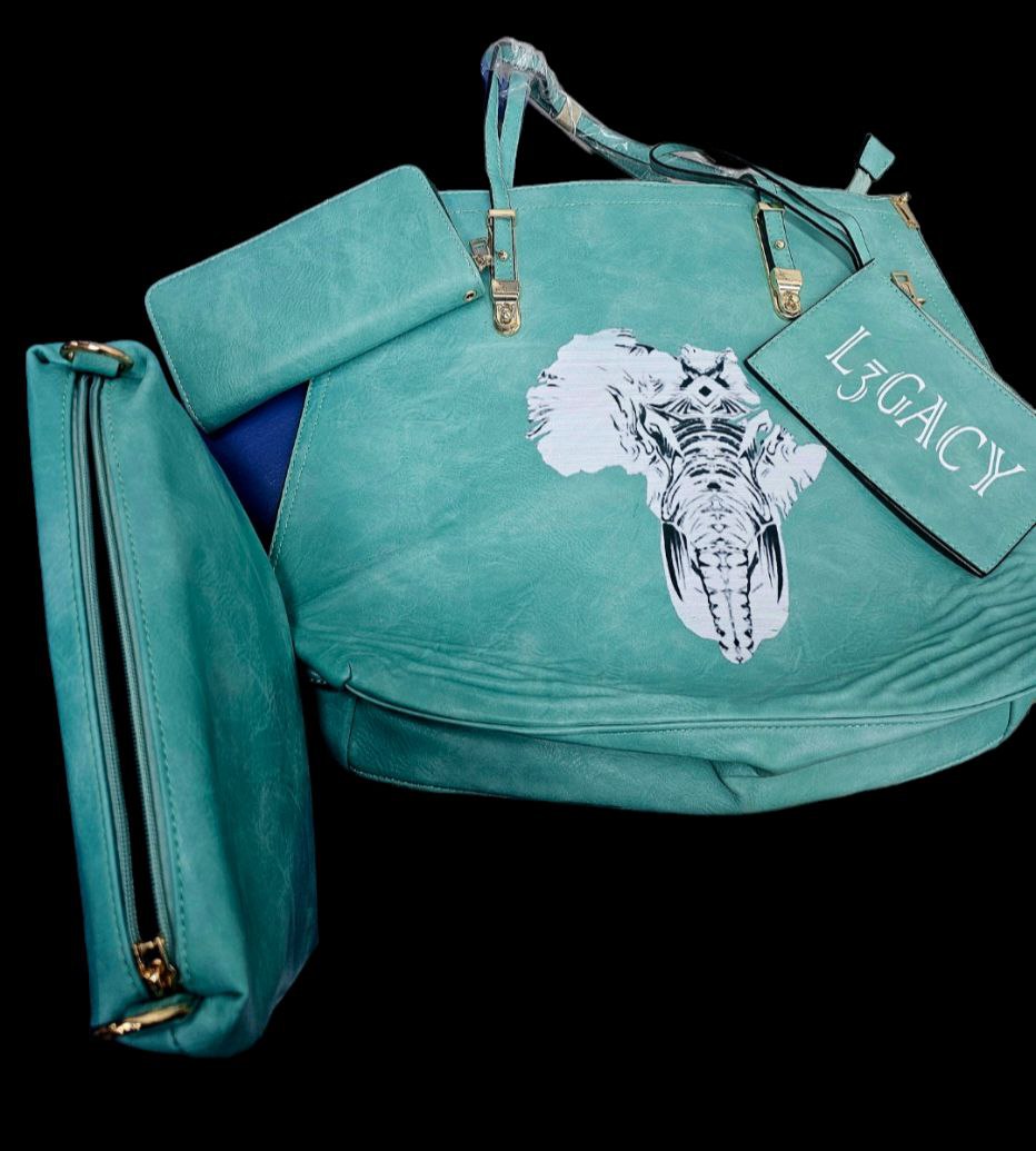 L3GACY Elephant Aura Printed Handbag Set