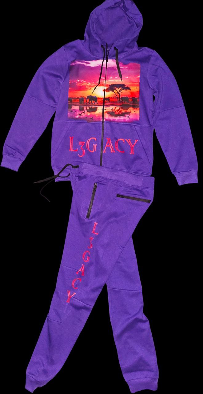L3GACY sweatsuit purple